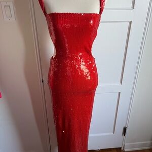 Elegant Red Sequin Dress